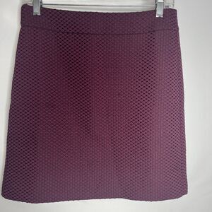 Ann Taylor Loft Burgundy Red Black Tweed Straight Skirt Size 2